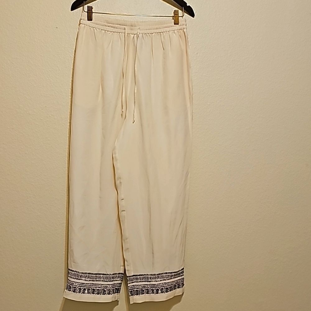 Diane gilman silk cropped pants size large